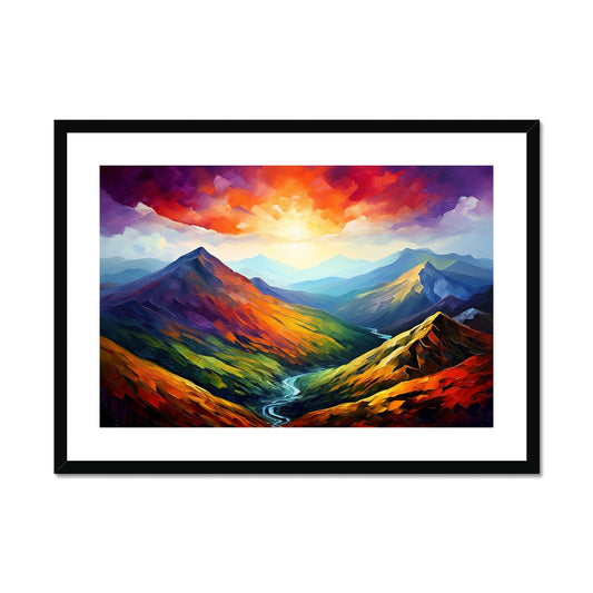 Cumbrian Sunset Framed & Mounted Print