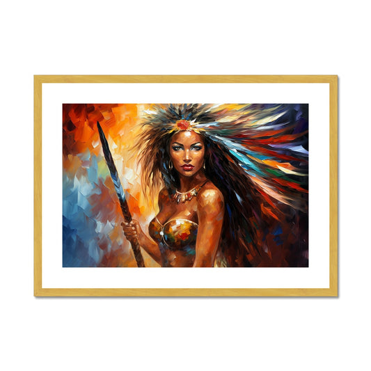 Spear Maiden Antique Framed & Mounted Print