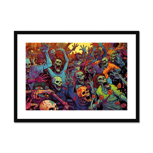 Zombie Rave Framed & Mounted Print